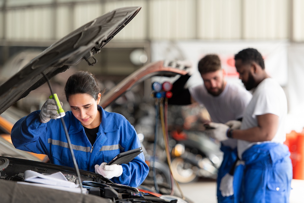 car mechanic working in an auto repair shop